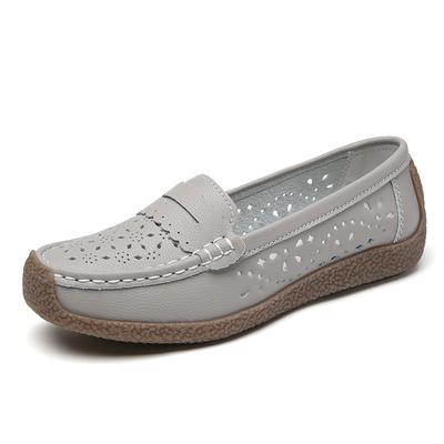 Mocassins de marche légers et confortables pour femmes de grande taille, nouveaux printemps et été, respirants et antidérapants, à semelle souple, en cuir