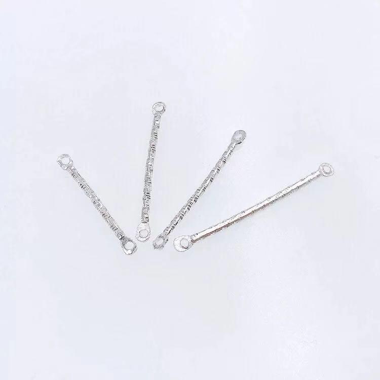 DIY Minimalist Double Hole Embossed Round Bar Earring Connectors
