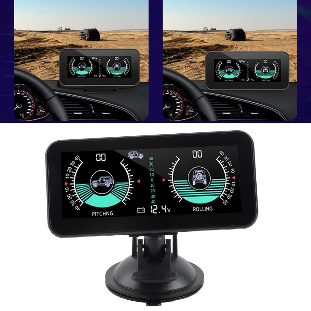 Car Inclinometer Car HUD Digital Angle Slope Meter Car Tilt Gauge Universal