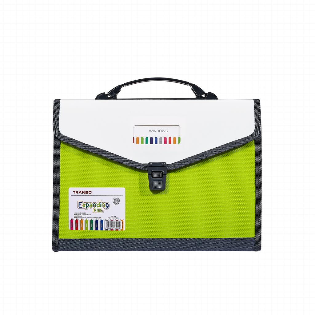 1pc Handheld Fashion Buckle 13 Grid Organ Bag, Student Subject Information Bag Storage Bag File Folder