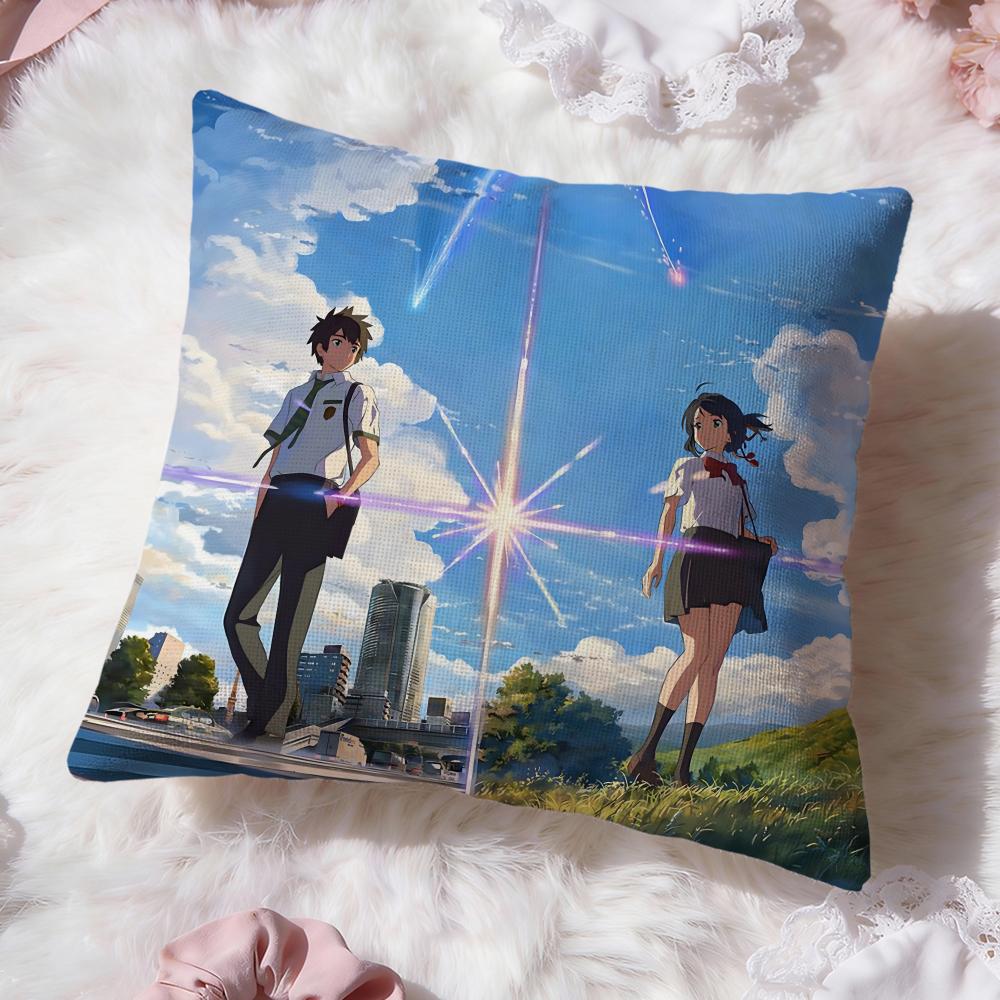 Cartoon Y-Your NameS Cushion Cover Premium Comfort Reversible Pillow Cove -Two in One Design for Any Room & Car Interior