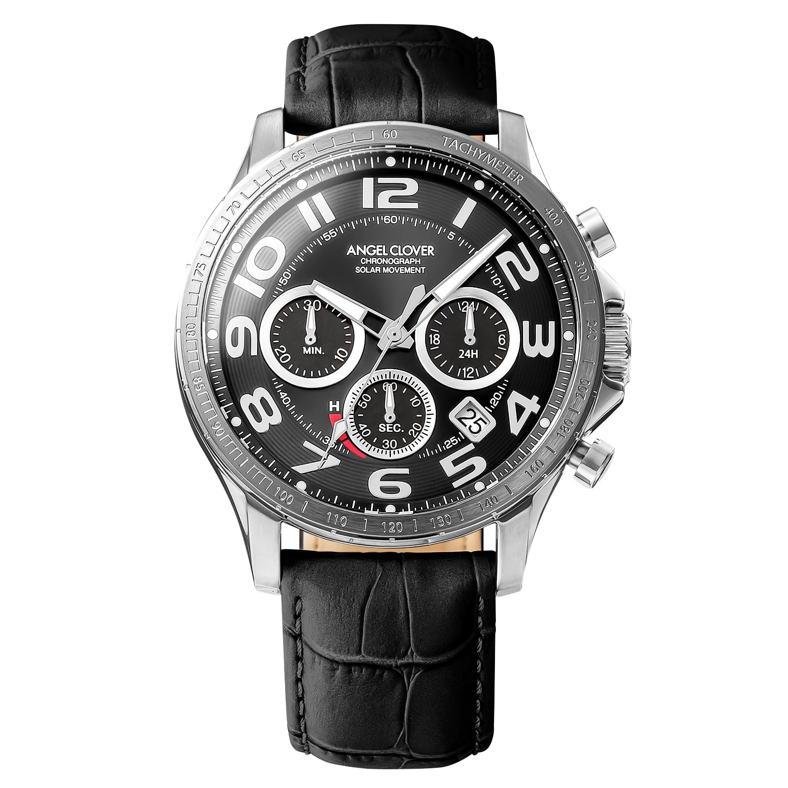 

Часы Angel Clover TIME CRAFT SOLAR на солнечной батарее, водонепроницаемость 100 м, минеральное стекло, черный циферблат, нержавеющая сталь NTCS44SRE, черные [AngelClover] мужские