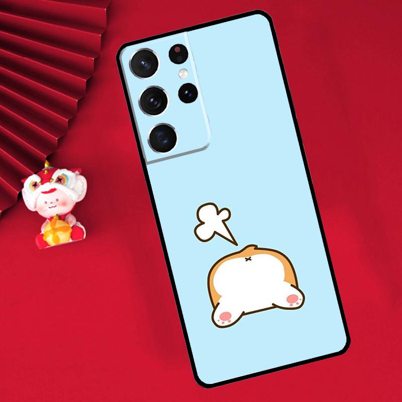 Cute Cartoon Corgi Case For Samsung Galaxy S25 S26 Ultra S21 S22 S20 S23 S24 Ultra Plus S10 S25 FE Cover Funda