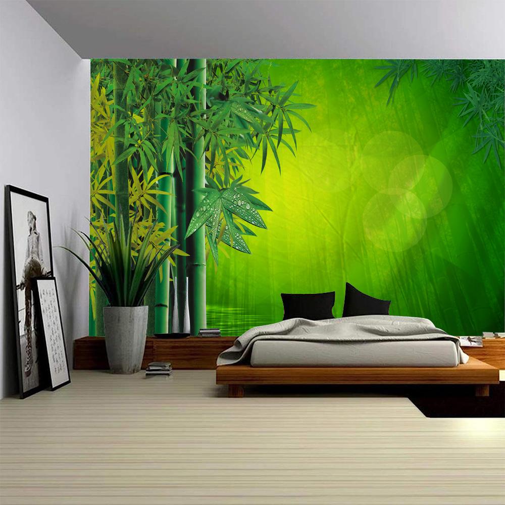 Bamboo Forest Perspective Tapestry Immersive Bamboo Forest Scene Tapestry Serene Forest View Wall Hanging Living Room