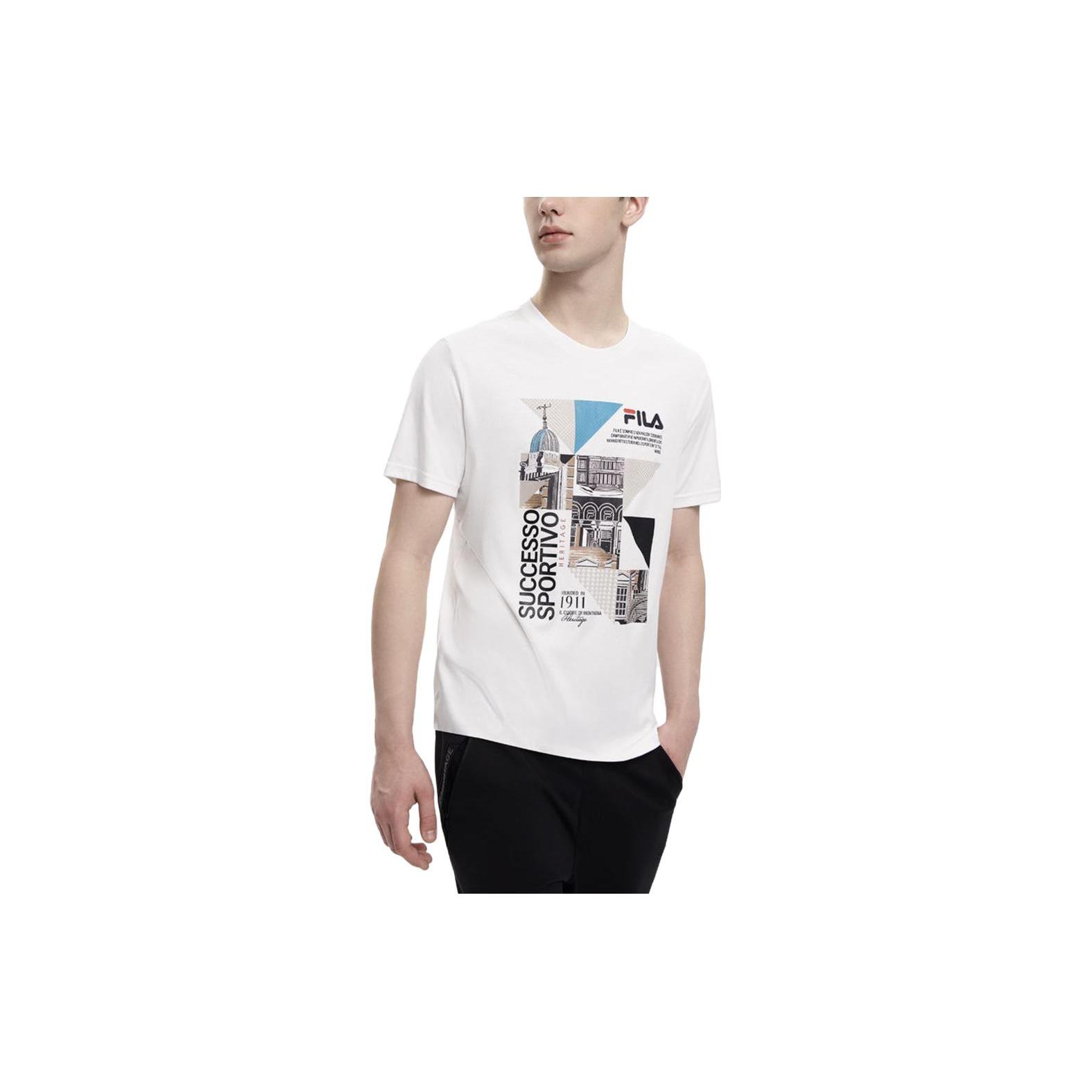 FILA Heritage T Shirt Men s Cloud White F11M338113F-WT XL