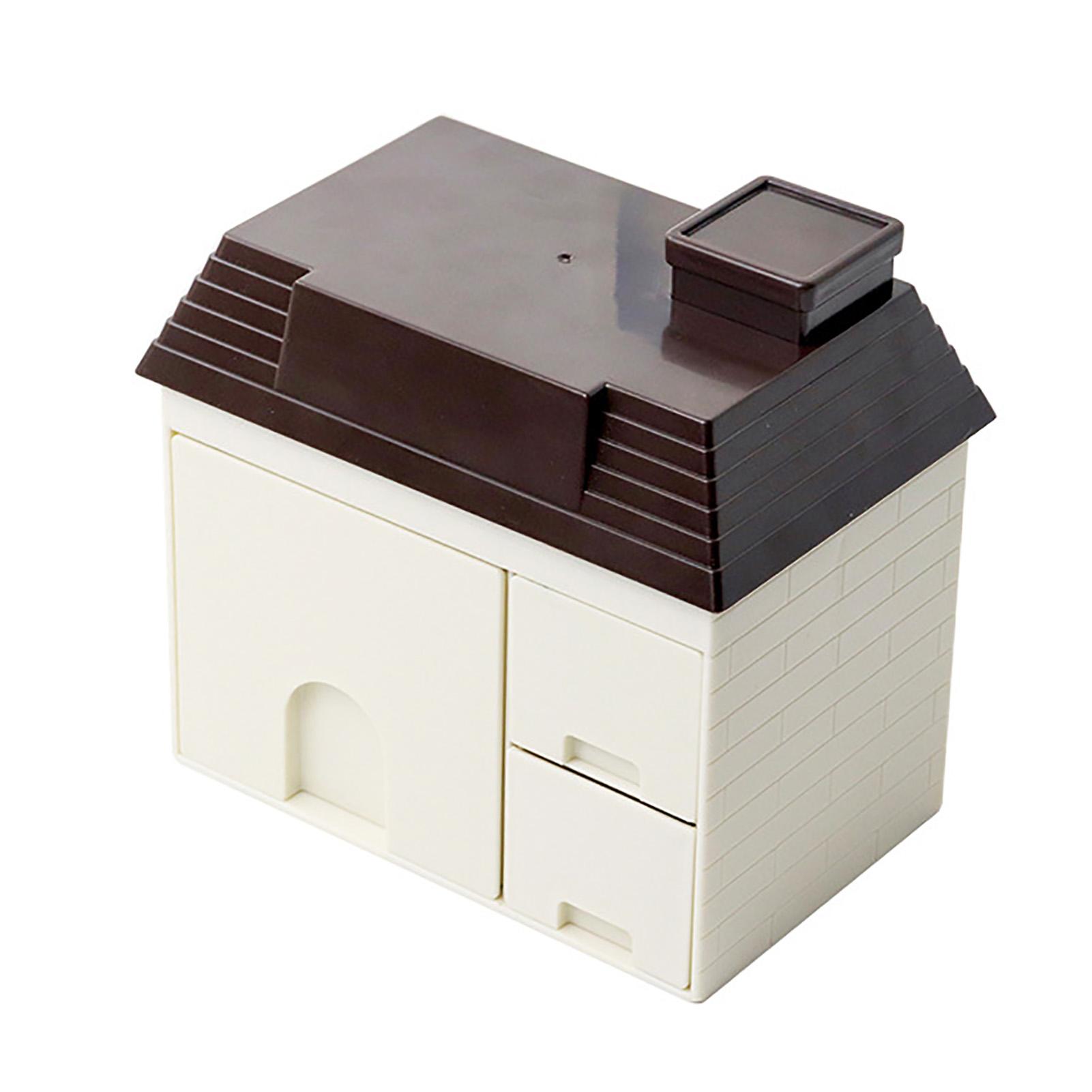 

Innovative House Shaped Desktop Organization Storage Box Stationery Makeup Storage Container for Girl Dormitory