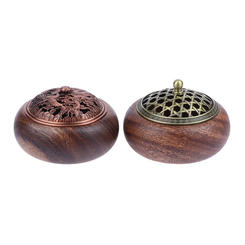 Solid Wood Pan Incense Burner, Indoor Aromatherapy Burner With Sandalwood Incense, Tea Ceremony ,Prayer Rooms, Yoga Decoration