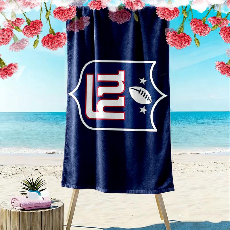 New York Giants Print Beach Towel, Large Soft Quick Dry Towel for Beach Camping Swimming