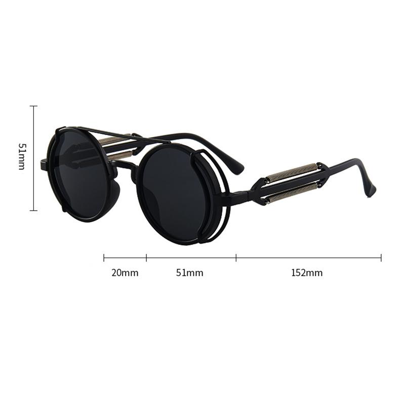 Vintage Punk Steampunk Sunglasses UV400 Round Frame Design Colored Lenses Glasses Eyewear Gothic Men Women Sunglasses Steampunk