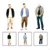 1:64 Figure People Mode Role Play Delicate Hand Painted Character Resin Decoration Standing park