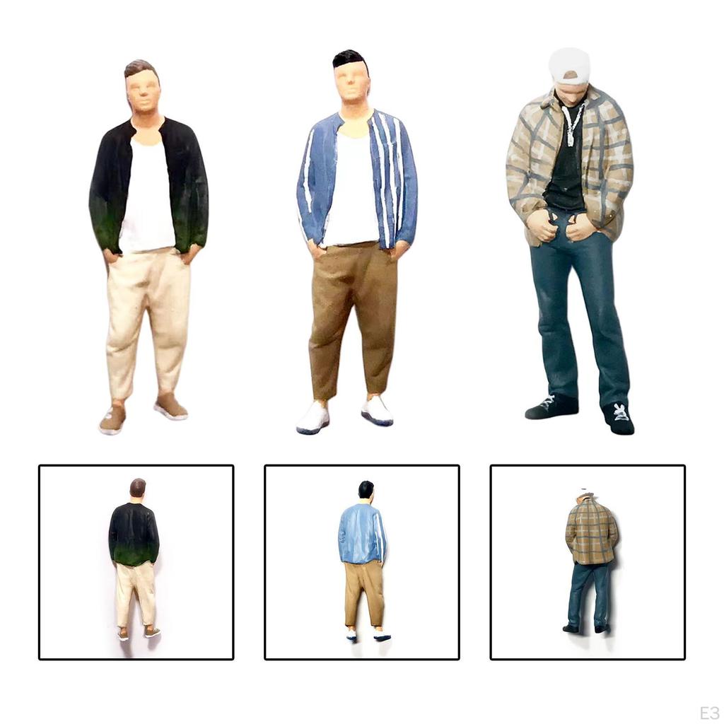 1:64 Figure People Mode Role Play Delicate Hand Painted Character Resin Decoration Standing park