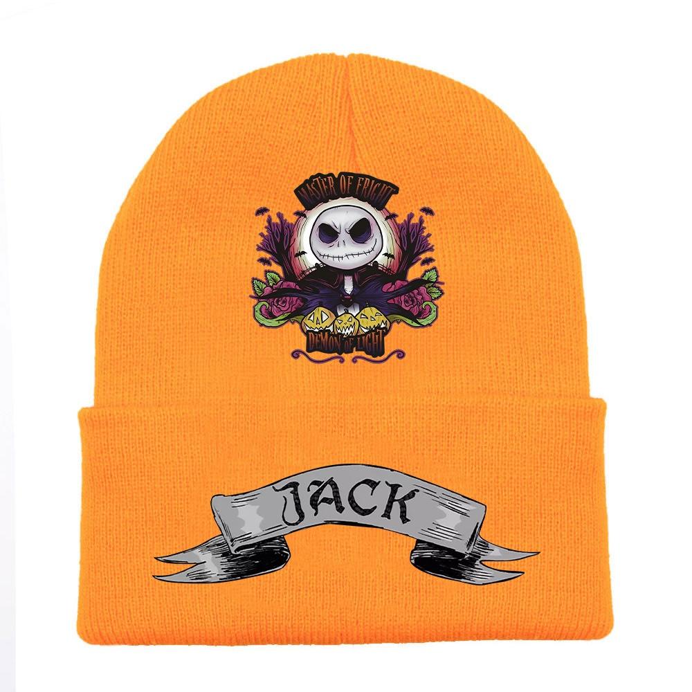 Jack Pumpkin Prince Knit Hat Colorful Halloween Print Unisex Winter Warm Cap