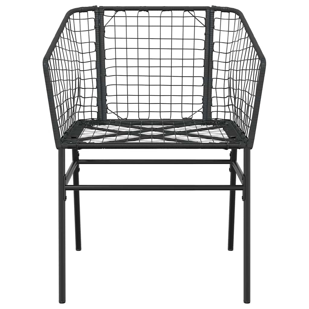 5 Piece Black Poly Rattan Outdoor Dining Set