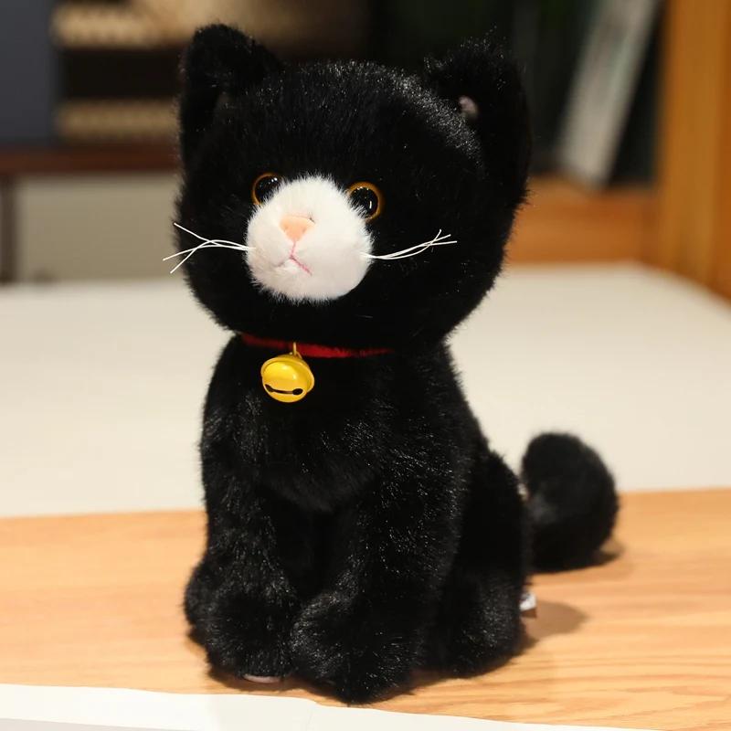 

Реалистичные плюшевые кошки, кукла, плюшевый сидящий котенок, плюшевые игрушки для детей, детские куклы, подарок на день рождения для детей, украшение для дома 27cm чёрный