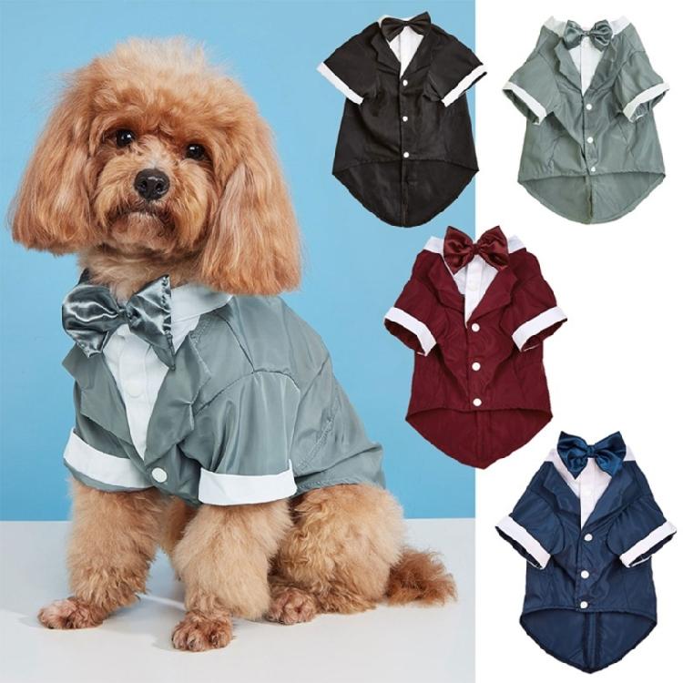 Wedding Party Pet Shirt Black Jumpsuit with Tuxedo Shape Adjustable Cats Neckwear Puppy Jumpsuit Cats Accessories