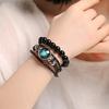12 Constellation Luminous Bracelet Men Women Couple Multi-Layer Handmade Woven PU Rope Charm Bracelet Wristband Jewelry Gifts