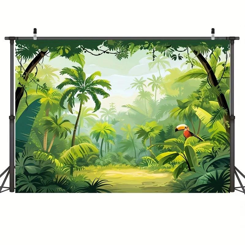 Jungle Safari Background, Animal Decoration Celebration Props Party Photo Shooting Background