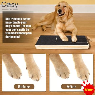 Lime à ongles en bois pour chien, planche à griffer réglable pour la coupe des ongles, jouet à griffer automatique, accessoires de toilettage sûrs pour animaux de compagnie