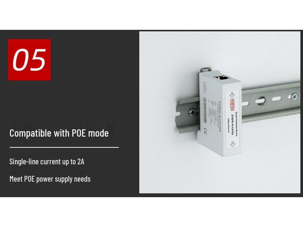 CAT6A 10 Gigabit PoE Network Cable Surge Protector for Cameras