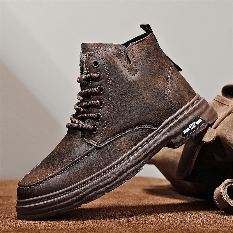 

Large size 45 autumn men s shoes 2025 men s Martin boots heightening sports comfort casual shoes extra large size versatile 44 коричневый
