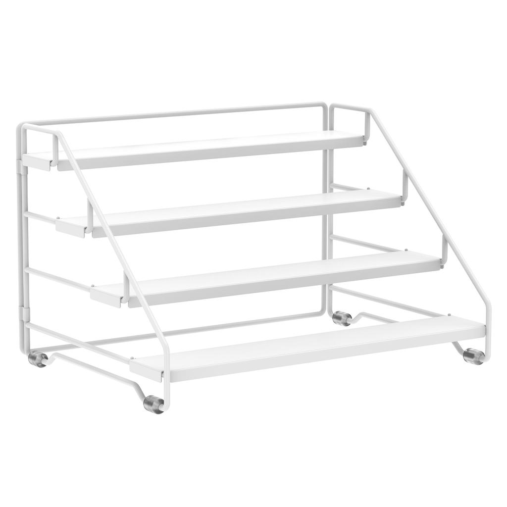 4 Tier Spice Rack Organizer Carbon Steel Seasoning Step Storage Shelf Countertop Tiered Seasoning Holder Rack for Kitchen
