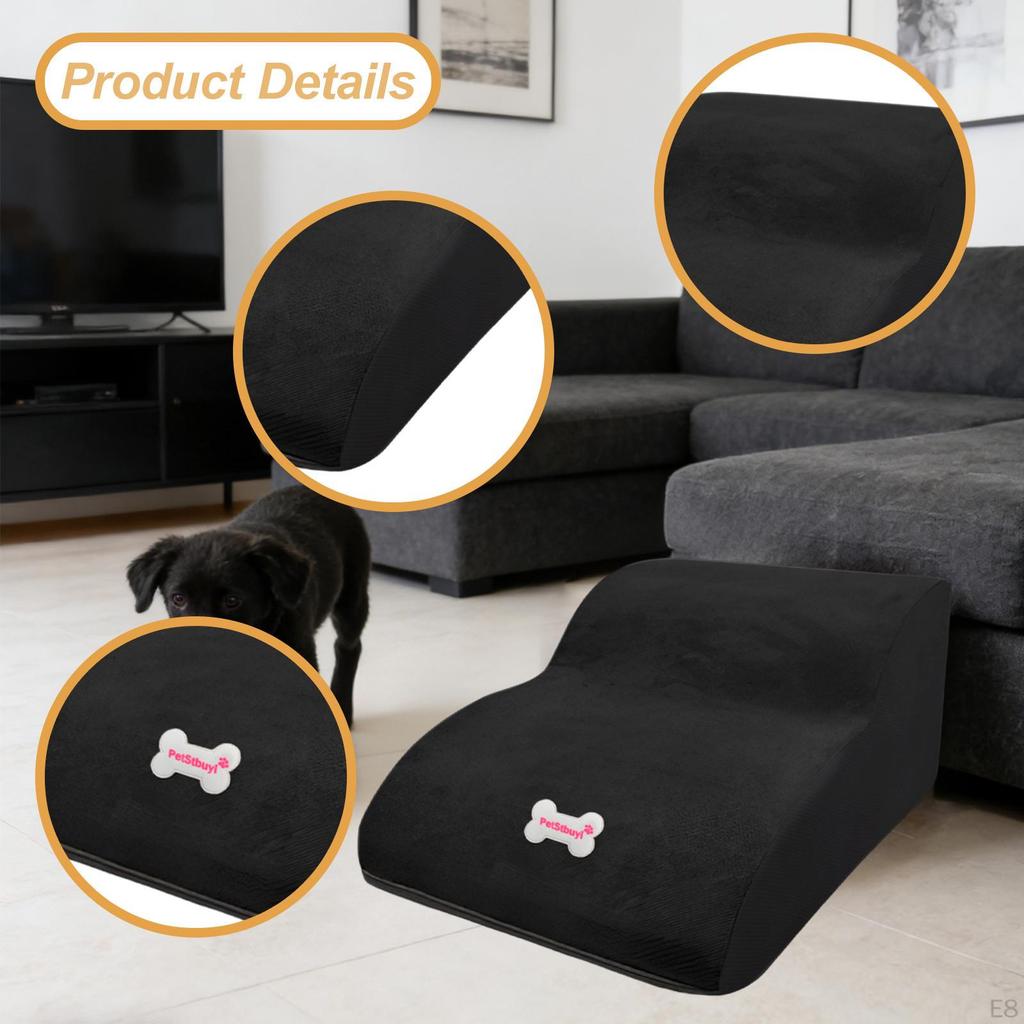 2 Step Dog Stairs Ramp Non Slip Bottom Washable Puppy Couch Ladder Multipurpose for Puppy, Car