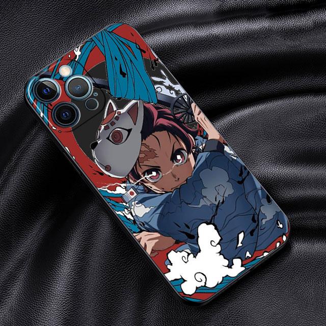 Case For Apple iPhone 14 13 11 12 Pro 7 XR X XS Max 8 Plus 6 6S SE 2022 13Pro Black Soft Phone Funda Anime Demon Slayer