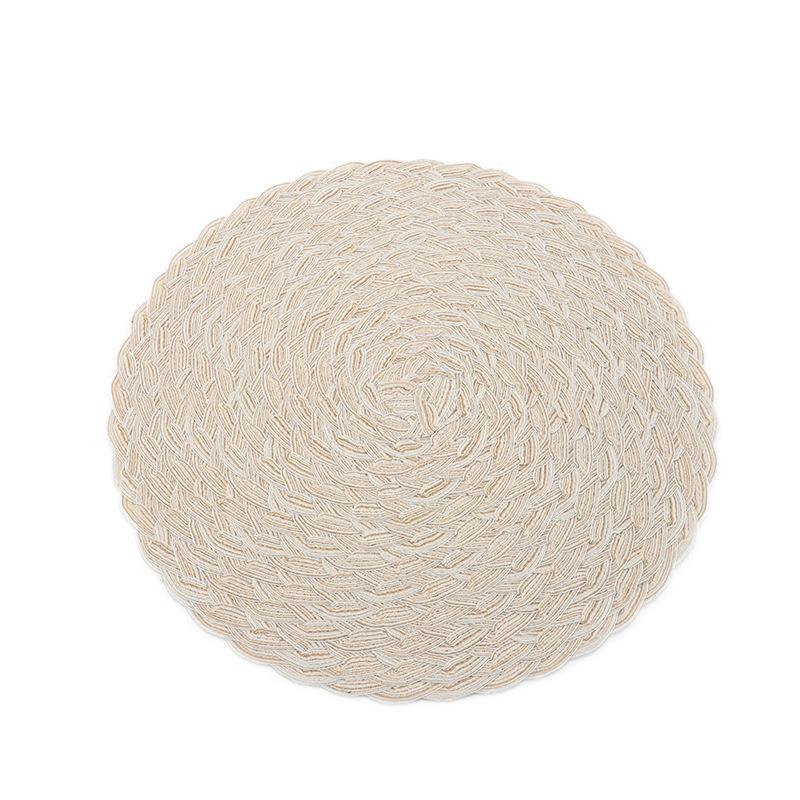 Mantel Redondo Trenzado Lavable Algodón Lino Resistente al Calor 30/35/38cm Mantel Individual de Mesa Para Cocina Navidad Mesa de Comedor Decoración de Fiesta