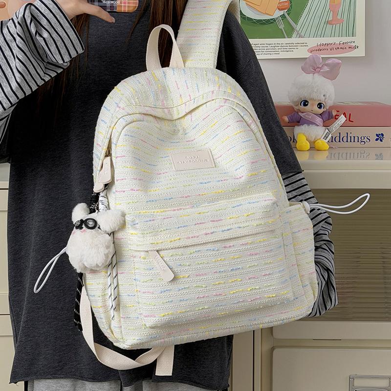 Schoolbag new Japanese ins niche literary and artistic small fresh plaid schoolbag female campus high school college student backpack