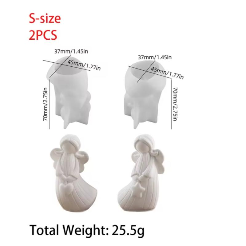 3D Heart Wings Angel Silicone Scented Candle Mold DIY Girl Sculpture Gypsum Decor Handmade Human Resin Mold for Birthday Gifts