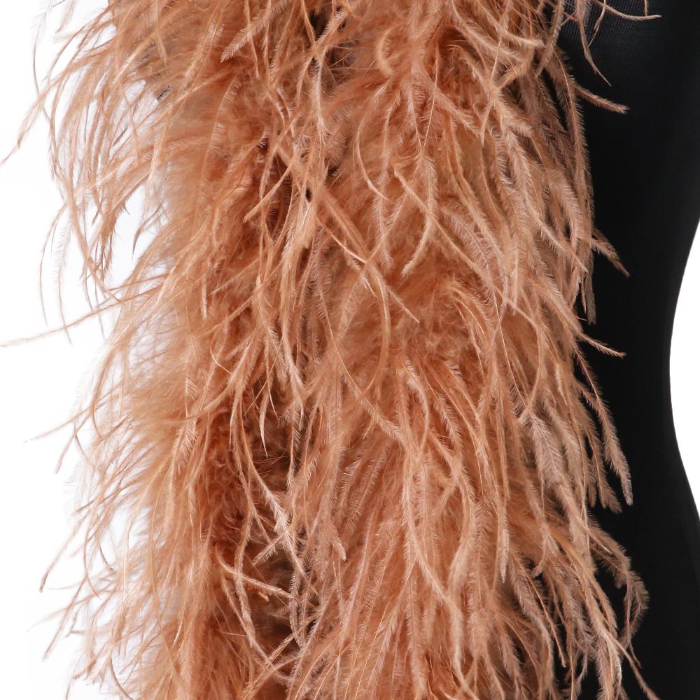 2 Meters Natural Ostrich Feather Boa 6ply Ostrich Feathers Trim Shawl Dyed Various Party Clothing Decoration Plume Scarf