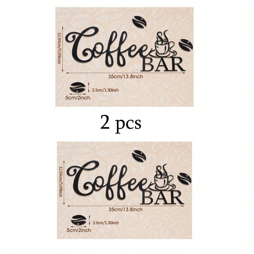 Vintage Metal Coffee Bar Sign, Rustic Wall Decor for Home Kitchen Coffee Shop Restaurant, Hanging Plaque for Cafe Porch Study Room