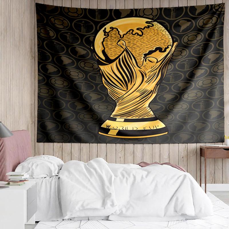 World Cup Trophy Design Printed Printed Tapestry, for Bedroom,Livingroom, Dormitory, Large Wall Decor, Fabric Decor Fan Birthday Gifts