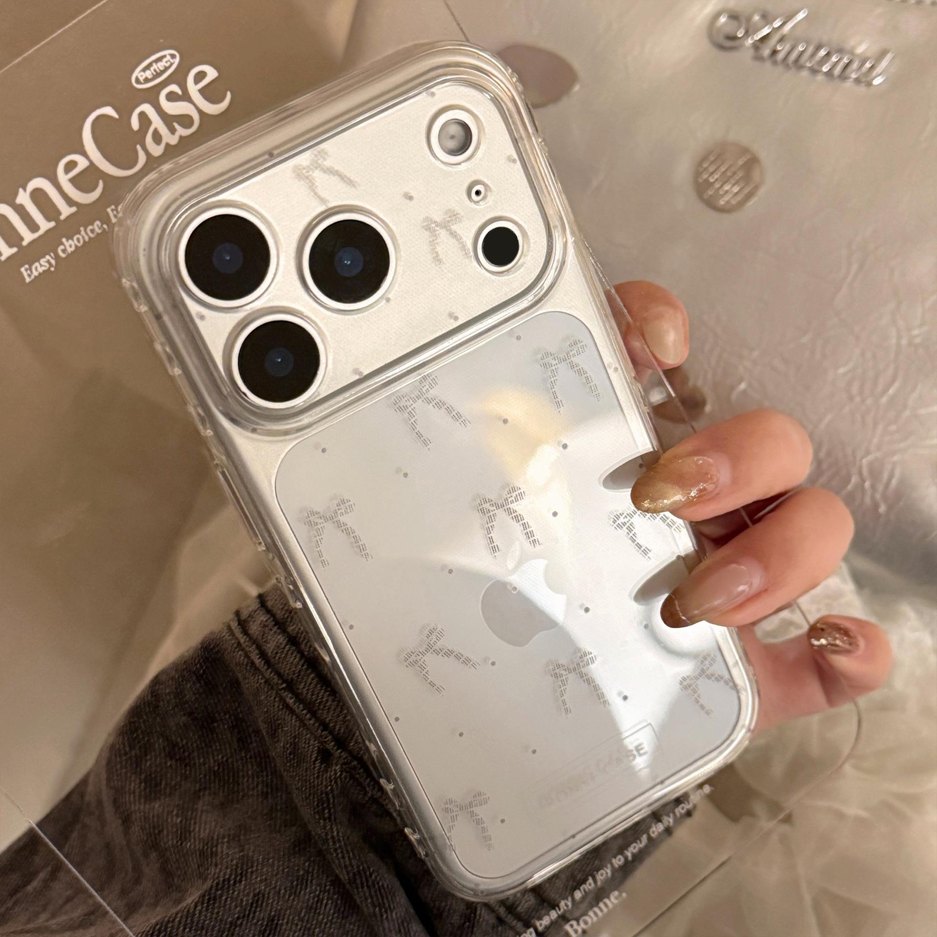 

Совместимо с IPhone 16, 17 Pro Max и IPhone 15. Особенности включают защиту от падений, дизайн с бантом в горошек и прозрачное покрытие. 17promax