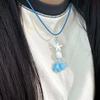 Cute Cartoon Fish Pendant Necklace for Girls Colorful Rope Chain Necklace Best Friends Necklace Friendship Accessories