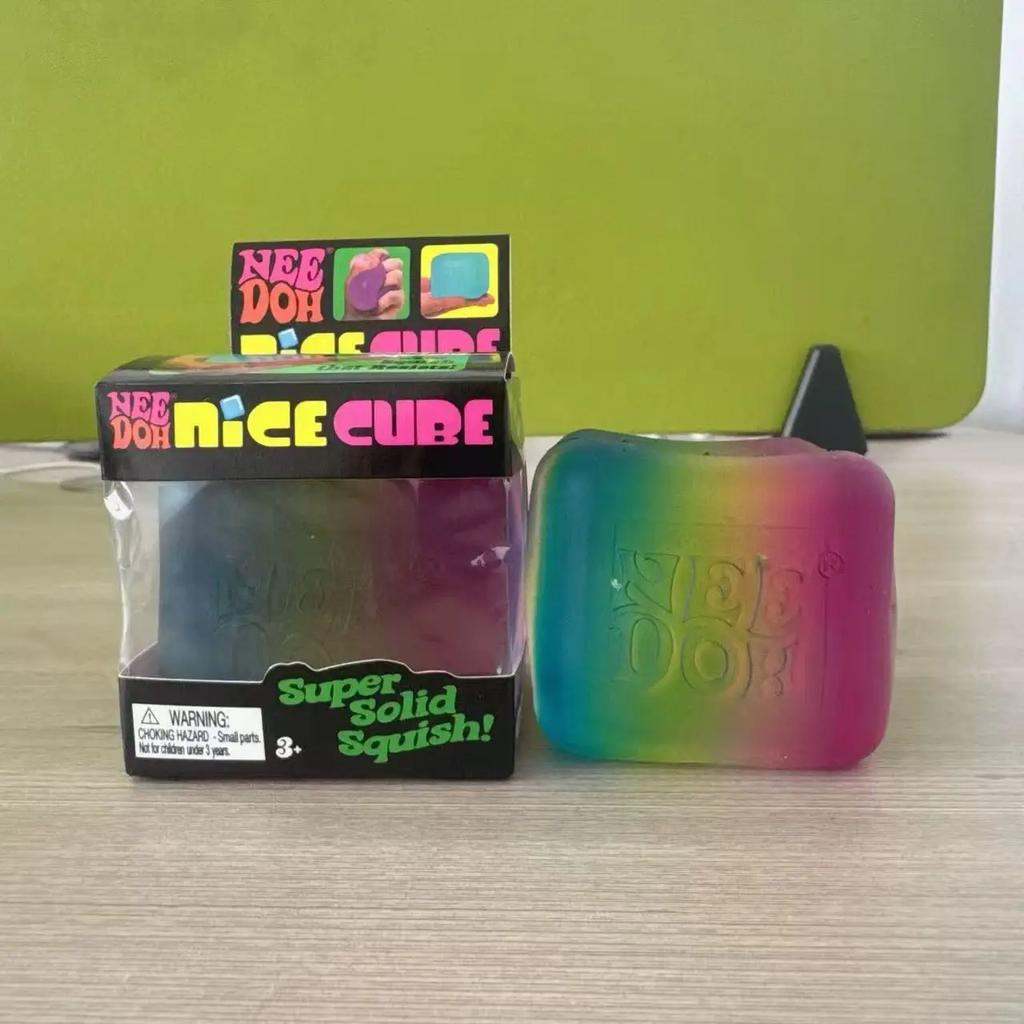 New Needoh Rainbow Nice Ice Sensory Toy Super Solid Squish Stress Relief Squeeze Toy For Adult Anxiety Relief Relaxation
