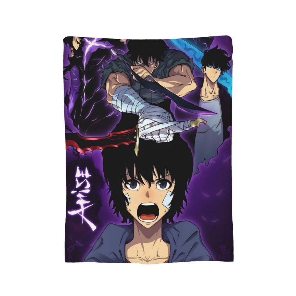 Solos Levelings Vintage Anime Plush Blankets  Awesome Throw Blanket for Home 125*100cm Bedspread,