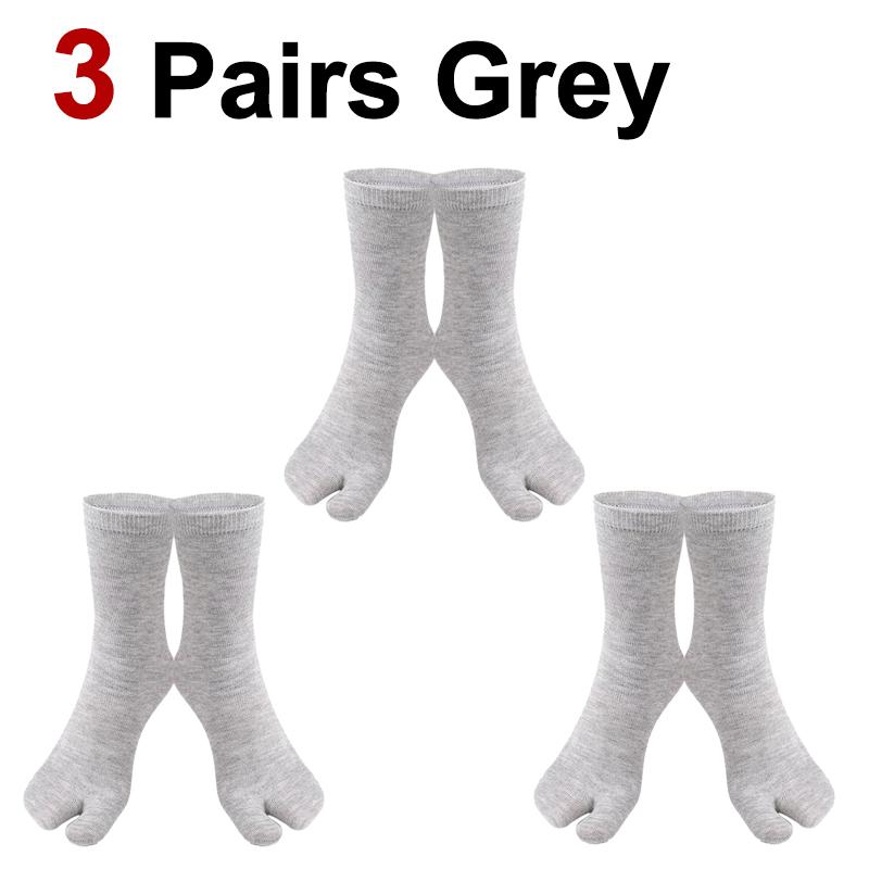 1/3 Pairs Neutral Split Toe Mid Tube Socks Stylish Design Sweat Wicking Breathable Soft Comfortable Couple Casual Socks