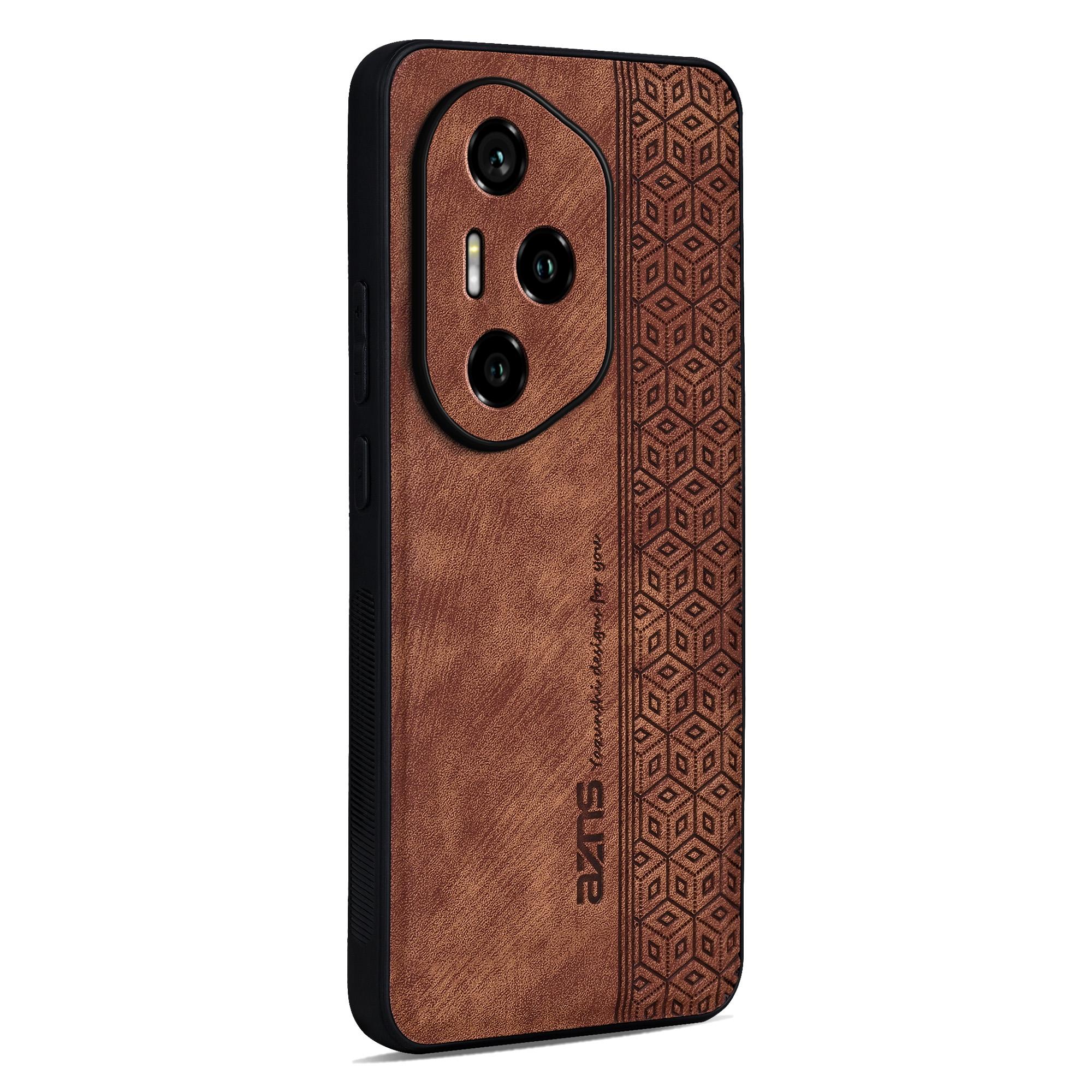 

AZNS For Honor 300 Pro/300 Ultra Case Protective PU Leather Covered TPU Phone Shell Brown
