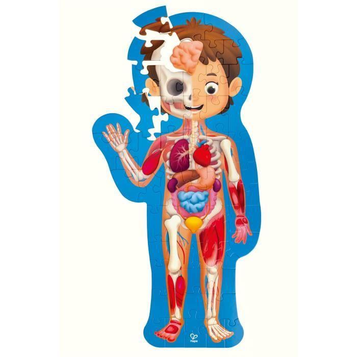 Puzzle du corps humain - HAPE - Anatomie éducative - 50 pièces - Affiche double face