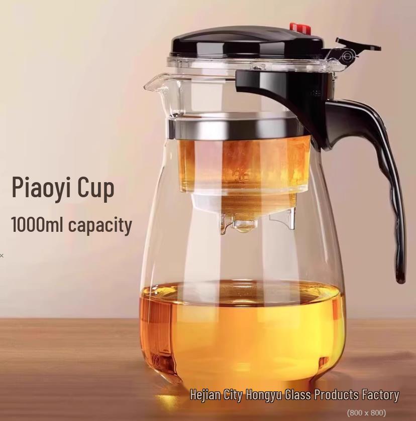 Heat-Resistant Borosilicate Glass Teapot with Removable Filter and Infuser
