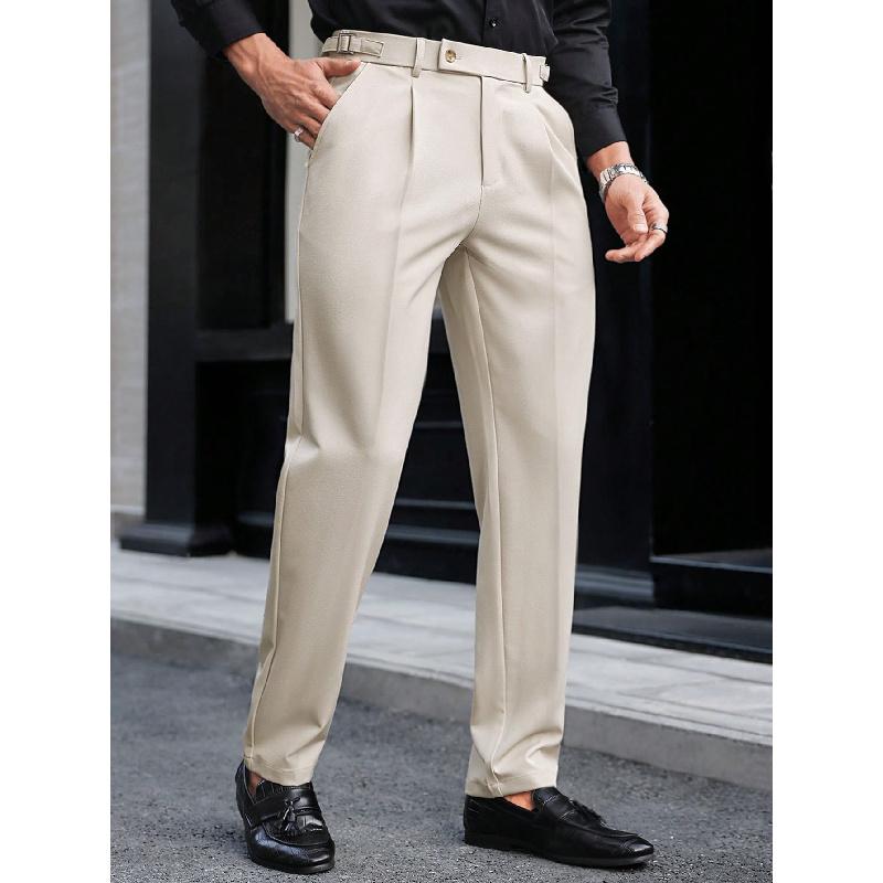 Fashionable Design Business Casual Pants for Men, Spring/summer High-end Straight-leg Commuter Trousers
