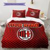 Custom Name,Milan Rossoneri Pattern Bedding Home Decoration Birthday Gift ( 1 duvet cover + 2 pillowcase, without core),fan merchandise.