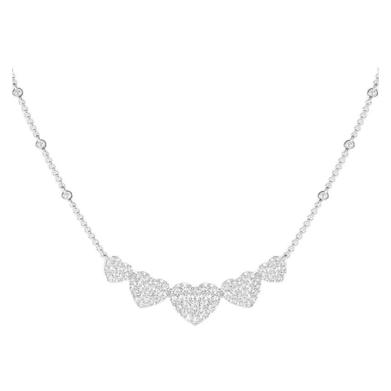 APM Monaco Classic Heart Shape 925 Silver Necklace Women s Silver AC8231OX