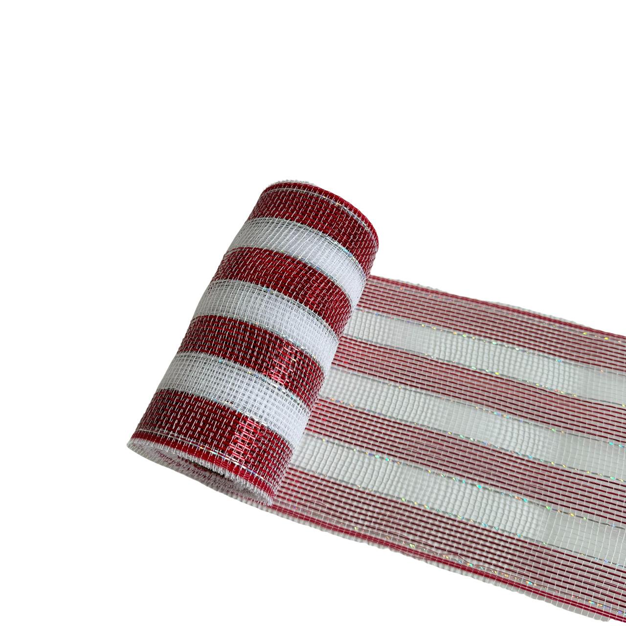 

26cm 10 Yards Red White Christmas Flower Wreath Mesh DIY Xmas Tree Gauze Mesh Tulle Roll Ribbon Decoration For New Year Navidad