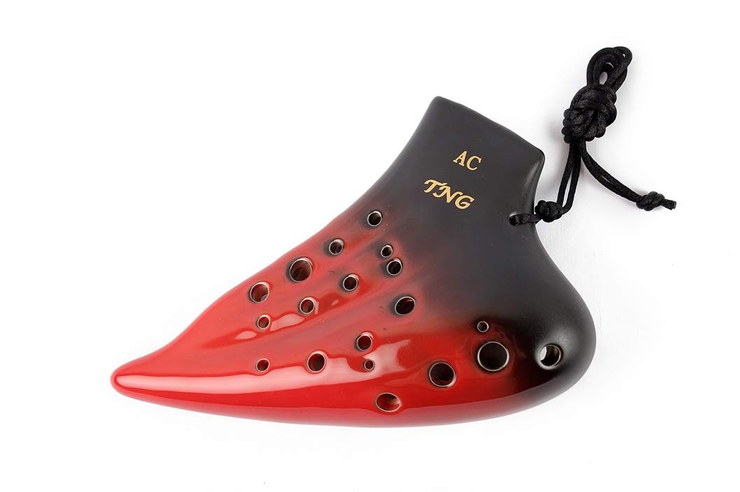 

TNG Ocarina Musical Instrument Holes AC fingering special ocarina Glazed Finish Tube Playing Red Multiple Tubes [12 / Triple/Alto/C Key/Red] (with красный