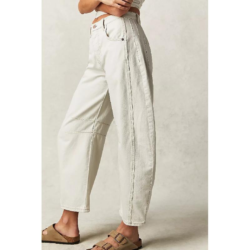 2026 TEMU Fashion Casual Women's Loose Wide-Leg Pants Mid-Low Waist Washed Denim Trousers