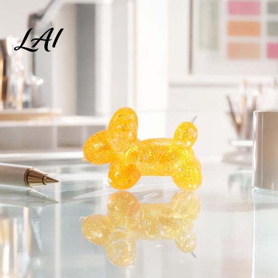 Soft Stress Ball Glitter Balloon Dog Squeeze Toy Relief Transparent Sensory Relaxation Toy Stretchy Animal Shape Fidget for Home Office Classroom