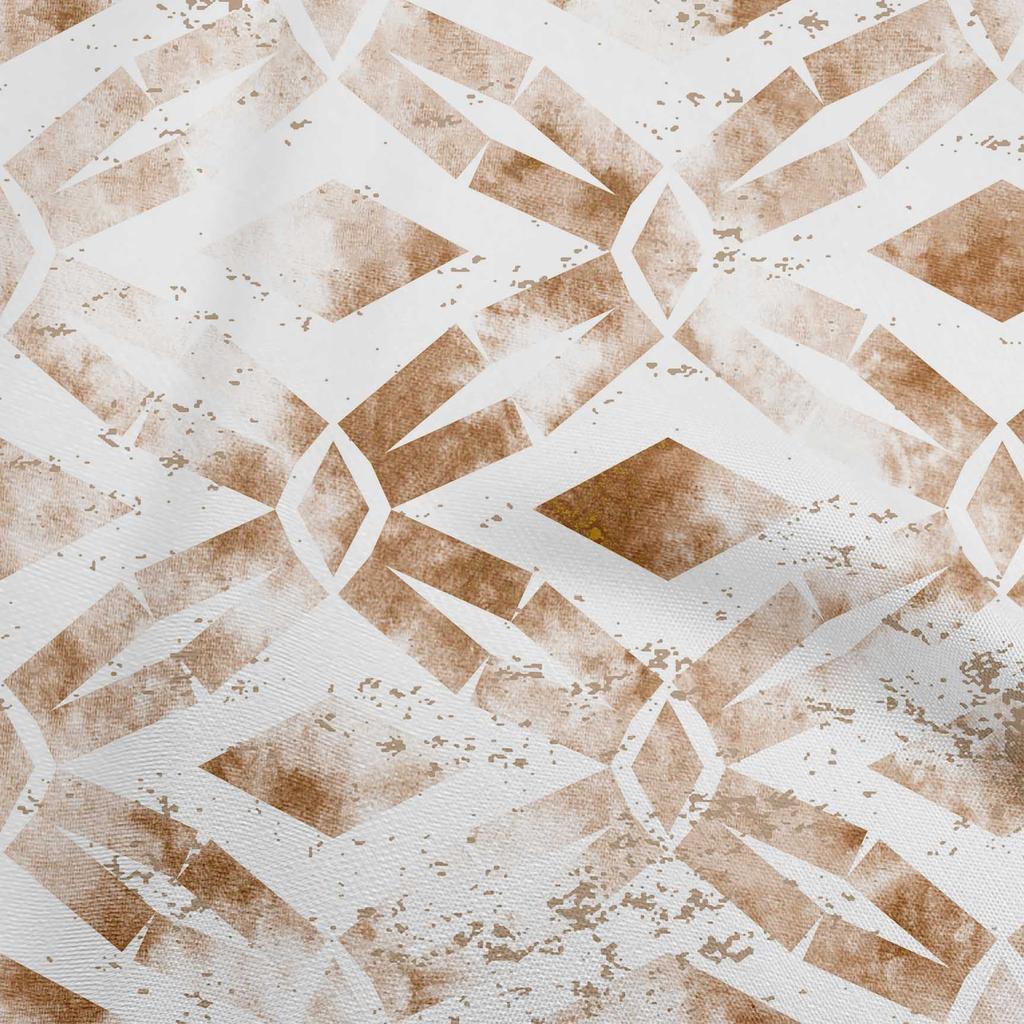 oneOone Cotton Flex Chocolate Brown Fabric Geometrical Water Color Craft Projects Decor Fabric Printed By The Yard 40 Inch