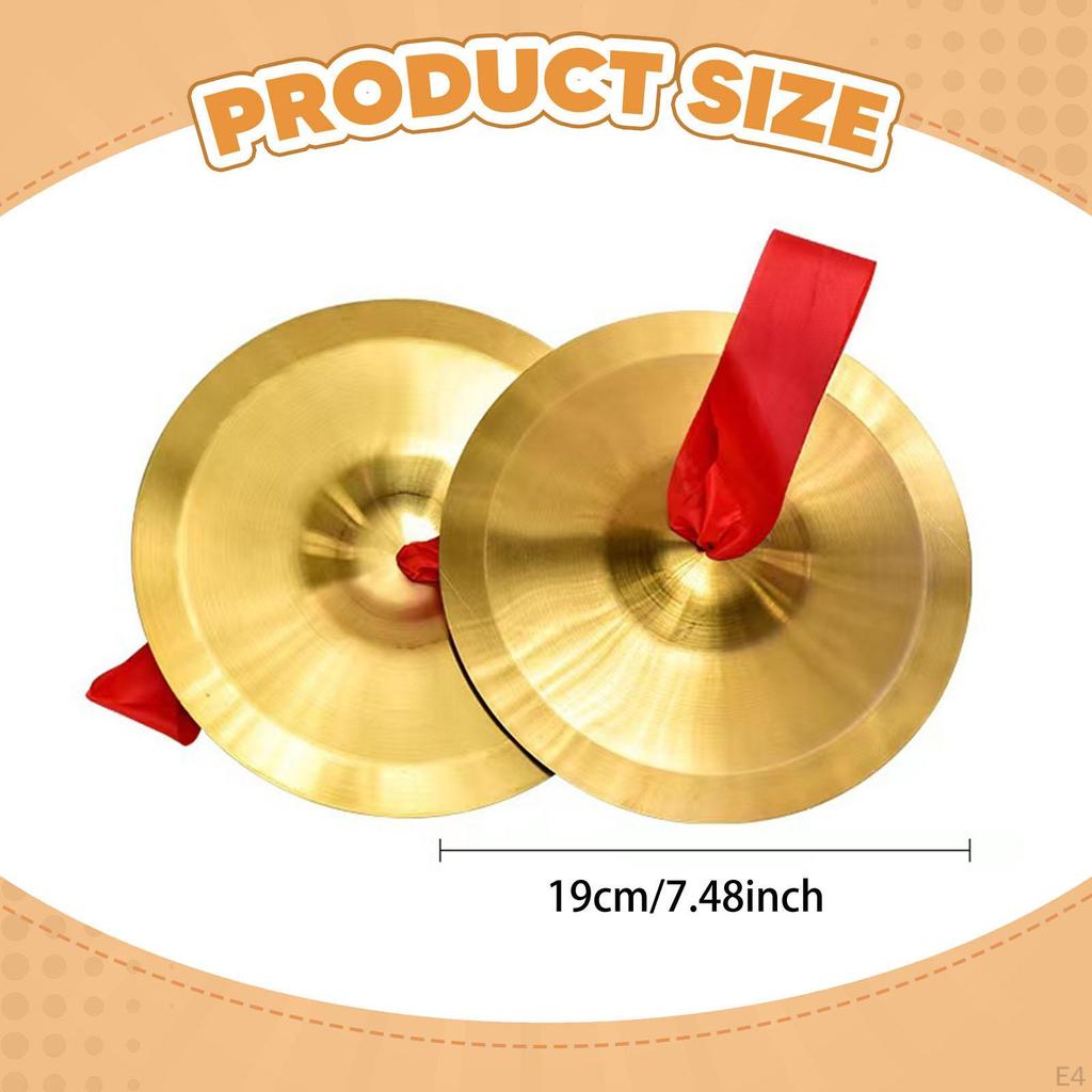 2 Pieces Mini Hand Cymbals Copper Teaching Aids, Percussion Instrument for Activities